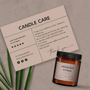 Agradecimiento Candle Care Gracias Tarjeta De Embalaje