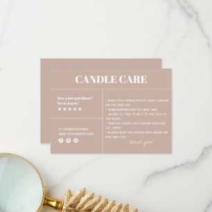Agradecimiento Candle Care Gracias Tarjeta De Embalaje