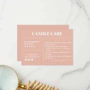 Agradecimiento Candle Care Gracias Tarjeta De Embalaje