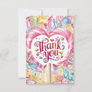 Agradecimiento Candy Wonderland Candyland tarjeta de agradecimien
