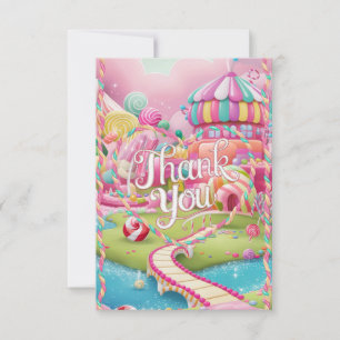 Agradecimiento Candy Wonderland Candyland tarjeta de agradecimien