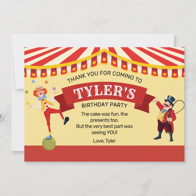 Agradecimiento Carnaval Fiesta de Cumpleaños - Tarjeta de agradec (Anverso)