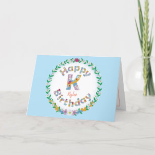 Agradecimiento Carta floral Tarjeta de cumpleaños personalizada m