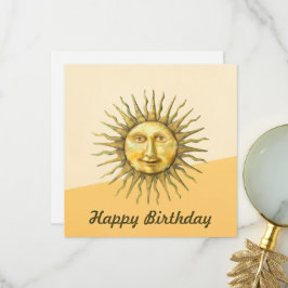 Agradecimiento Celestial Sun Face Colorblock Tarjeta de cumpleaño