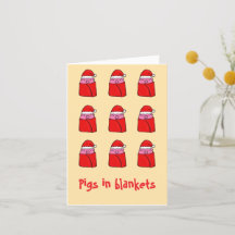 Cerdos con tarjeta de Navidad de mantas