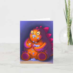 Agradecimiento Cheeky Stegosaurus Comer Pasteles Tarjeta de Cumpl