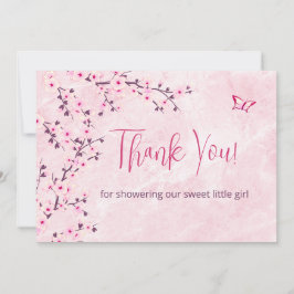 Agradecimiento Cherry Blossom Baby Shower | Tarjeta de agradecimi