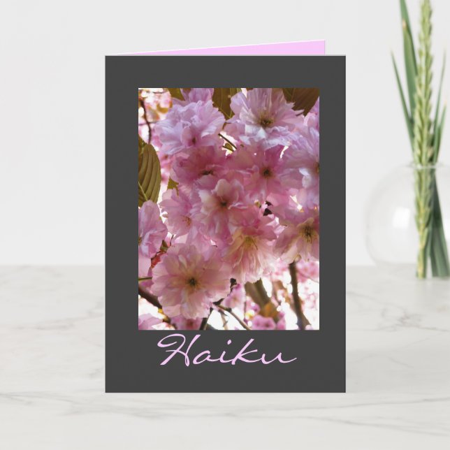 Agradecimiento Cherry Blossom Haiku Gracias Tarjeta de Amistad (Anverso)