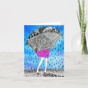 Agradecimiento Chica con tarjeta de felicitación de Umbrella in R