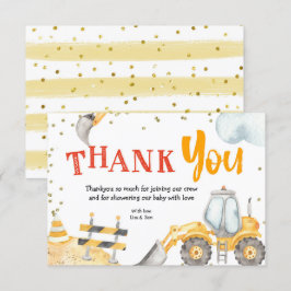 Agradecimiento Chico Construcción Camión Amarillo Tarjeta de agra