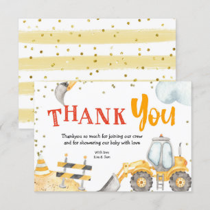 Agradecimiento Chico Construcción Camión Amarillo Tarjeta de agra