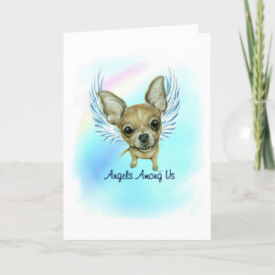 Agradecimiento Chihuahua Angel Dog Mascota Pérdida Tarjeta de Sim