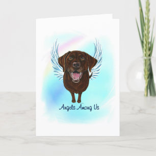 Agradecimiento Chocolate Lab Angel Dog Mascota Pérdida Tarjeta de