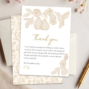Agradecimiento Chorro Nupcial Perfect Pear Tarjeta de Agradecim