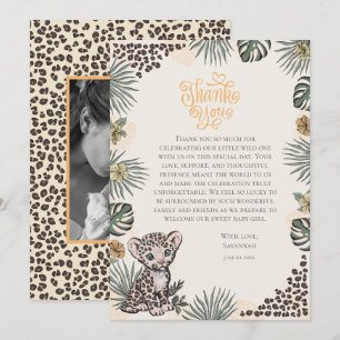 Agradecimiento Chupete de Leopardo Neutro en Género Tarjeta de Ag