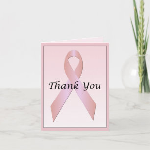 Agradecimiento Cinta rosa de cáncer de mama Gracias tarjeta