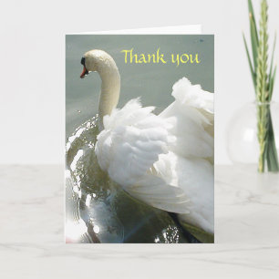 Agradecimiento Cisne blanco de la tarjeta de felicitación con el 