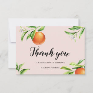 Agradecimiento Citrus naranja verano ducha bebé tarjeta de agrade