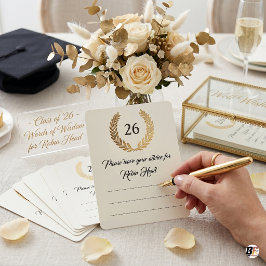 Agradecimiento Clase elegante del '26 Corona de oro Tarjeta de co