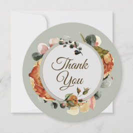 Agradecimiento Classy Autumn Floral Wreath Tarjeta de agradecimie