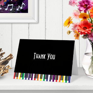 Agradecimiento Claves de piano arco iris   Tarjeta de agradecimie