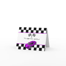 Coche de Carreras Morado | Tarjeta de Agradecimien