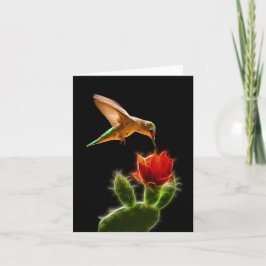Agradecimiento "Colibrí con flor", tarjeta de ocasión