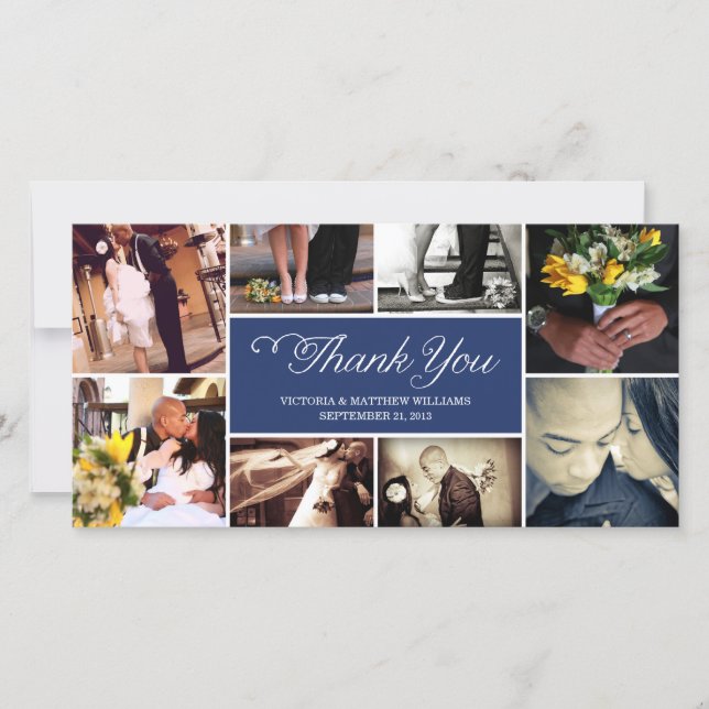 AGRADECIMIENTO COLLAGE DE SCRIPT DULCE | BODA GRACIAS TARJETA (Anverso)