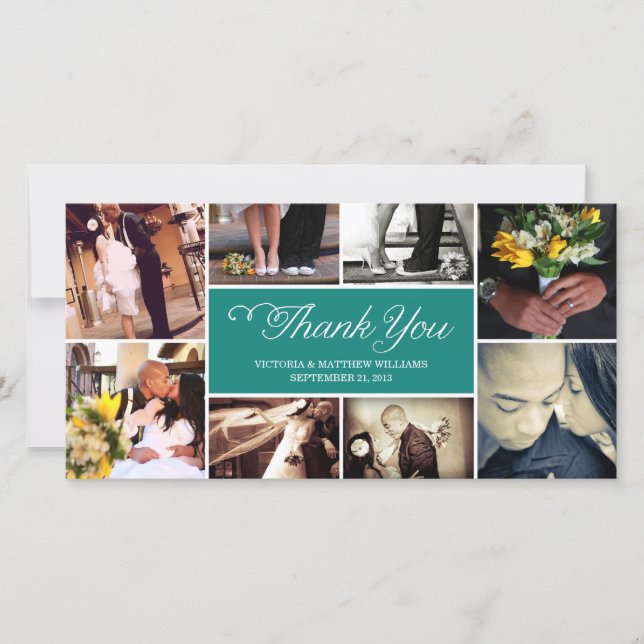 AGRADECIMIENTO COLLAGE DE SCRIPT DULCE | BODA GRACIAS TARJETA (Anverso)
