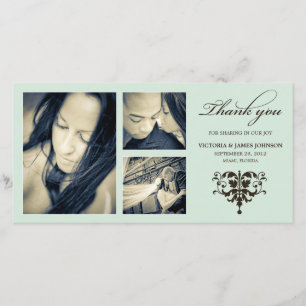 AGRADECIMIENTO COLLAGE FORMAL DE SEA FOAM   BODA GRACIAS TARJETA