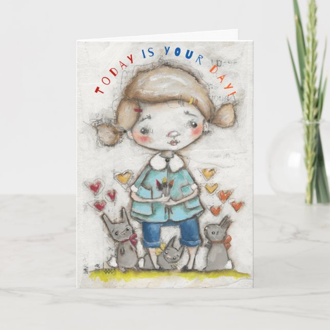 Agradecimiento Color su día - Tarjeta de felicitación (Anverso)