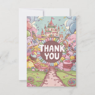 Agradecimiento Colorful Elegant Candyland tarjeta de agradecimien