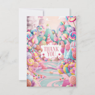 Agradecimiento Colorful Elegant Candyland tarjeta de agradecimien