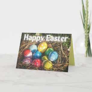 Agradecimiento Colorida tarjeta de pascua feliz de huevos