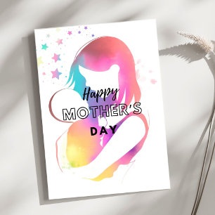 Agradecimiento Colorida tarjeta de saludo del Día de la Madre Fel