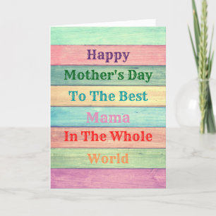 Agradecimiento Colorida tarjeta del día de la madre para destinat