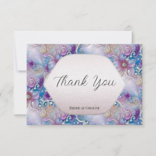 Agradecimiento Coloridas gemas de flores gracias tarjeta