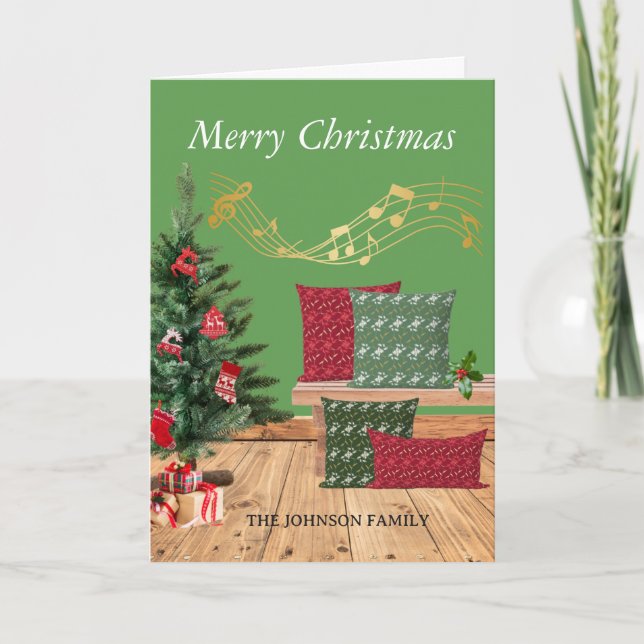 Agradecimiento Cómoda tarjeta de felicitación de Navidad Bench Me (Anverso)