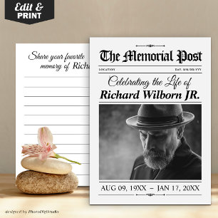 Agradecimiento Comparte una tarjeta de recuerdo Funeral Memorándu