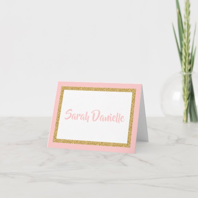 Agradecimiento con brillo rosa y dorado (Anverso)