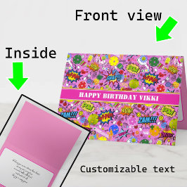 Agradecimiento Con texto 😍 tarjeta de cumpleaños rosa mixta de p