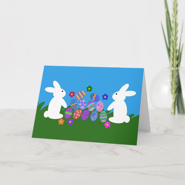 Agradecimiento Conejo de Pascua #1-2 Tarjeta (Anverso)