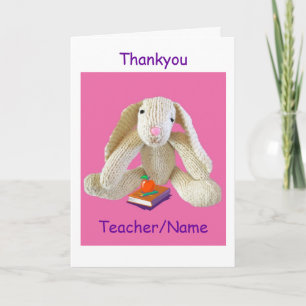 Agradecimiento Conejo RabbiTeacher Tarjeta de Gracias de su hijo