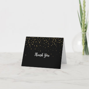 Agradecimiento confetti de efecto metalizado dorado   Tarjeta de 