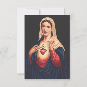 Agradecimiento Corazón Inmaculado de María Tarjeta Santa Ave Ma