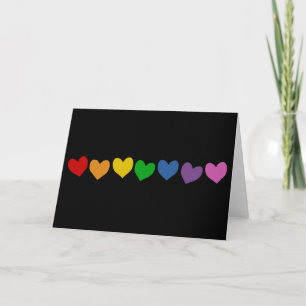 AGRADECIMIENTO CORAZONES DE LLUVIA SALIENDO TARJETA ORGULLO LGBTQ