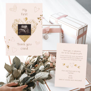 Agradecimiento Corazones sonrojados Mi primera tarjeta de agradec