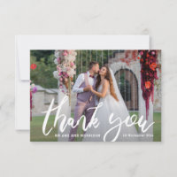 Cortesía gracias pincel guión boda tarjeta de foto