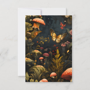 Agradecimiento Cottagecore, Llanura floral oscura, tarjeta de agr