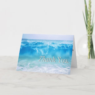 Agradecimiento Crash De Olas En La Playa Tarjeta De Gracias